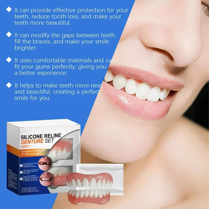 Denture Mold Kit Flexible Silicone Upper & Lower Reusable