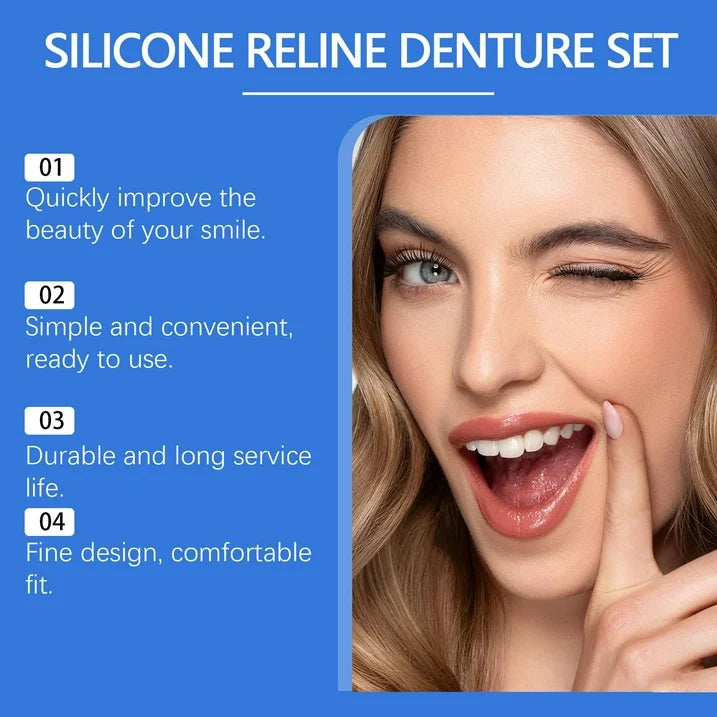 Denture Mold Kit Flexible Silicone Upper & Lower Reusable