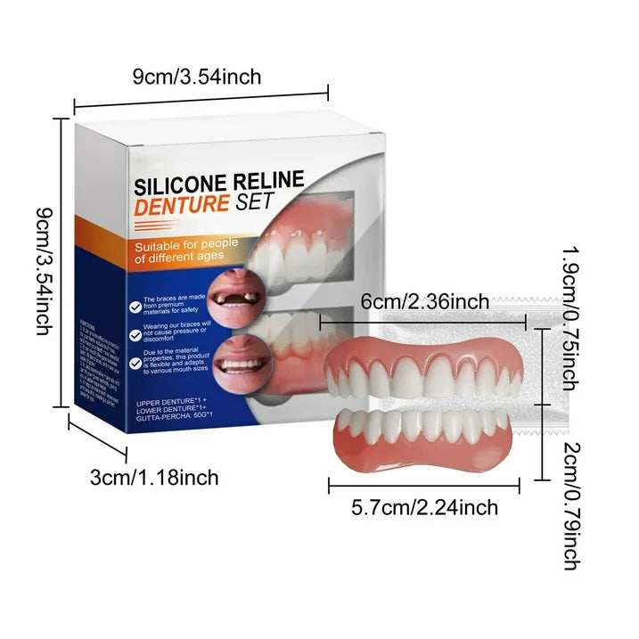 Denture Mold Kit Flexible Silicone Upper & Lower Reusable