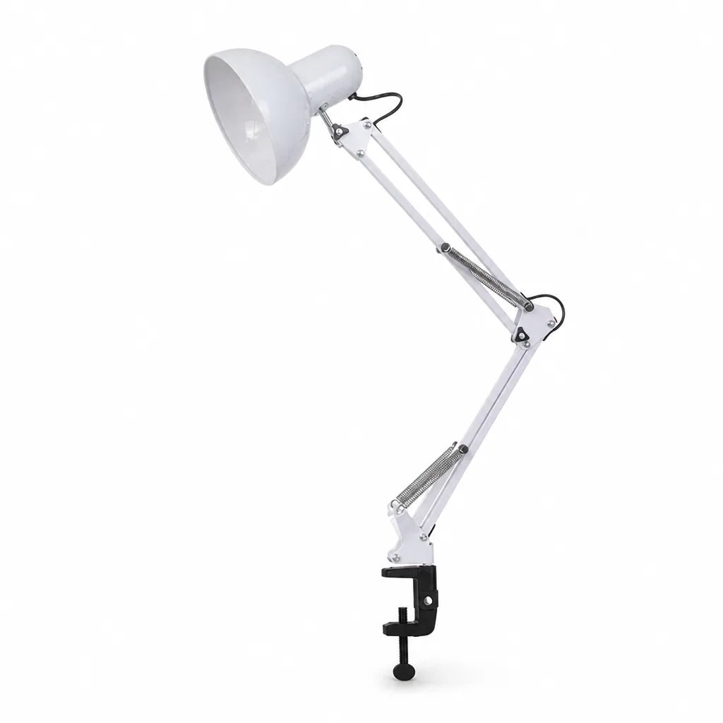 Desk Lamp Adjustable Arm Space-Saving Clamp