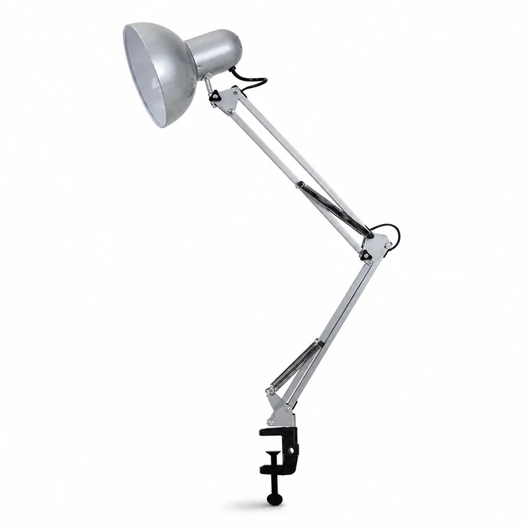 Desk Lamp Adjustable Arm Space-Saving Clamp