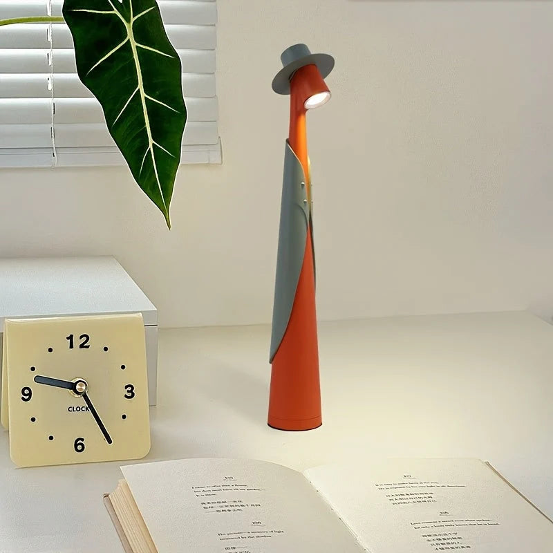 Desk Lamp Hat-Shaped Rechargeable Touch Dimmer