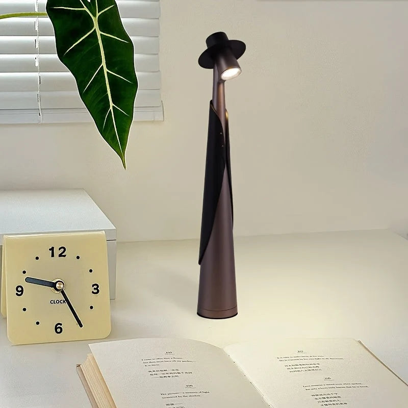 Desk Lamp Hat-Shaped Rechargeable Touch Dimmer