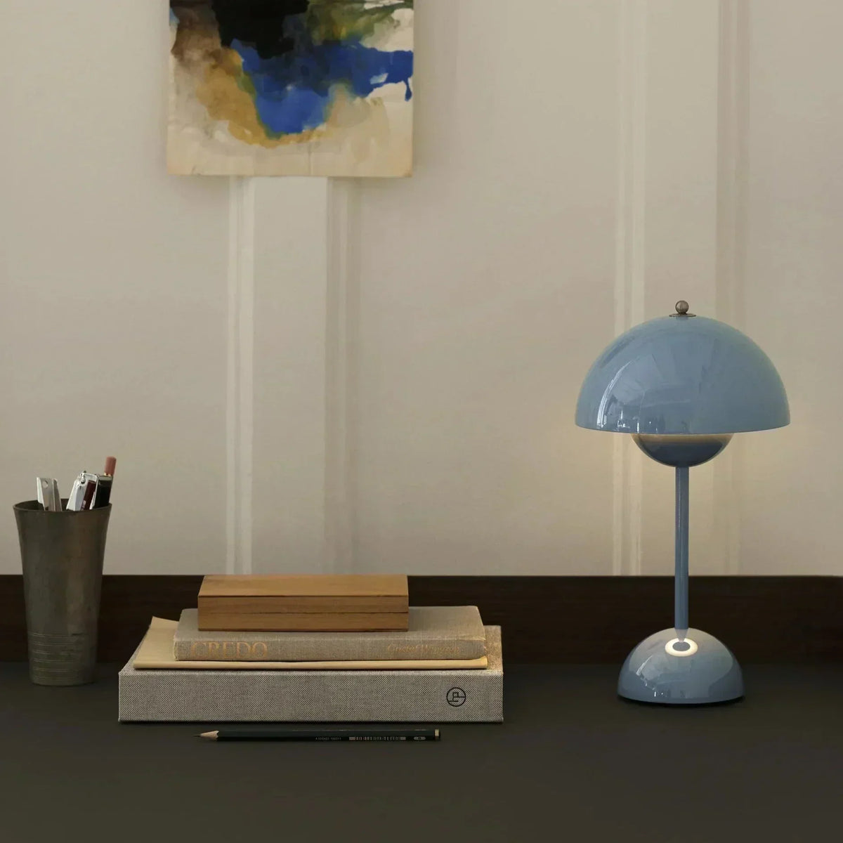 Desk Lamp Mushroom Shape Rechargeable Stepless Dimmer