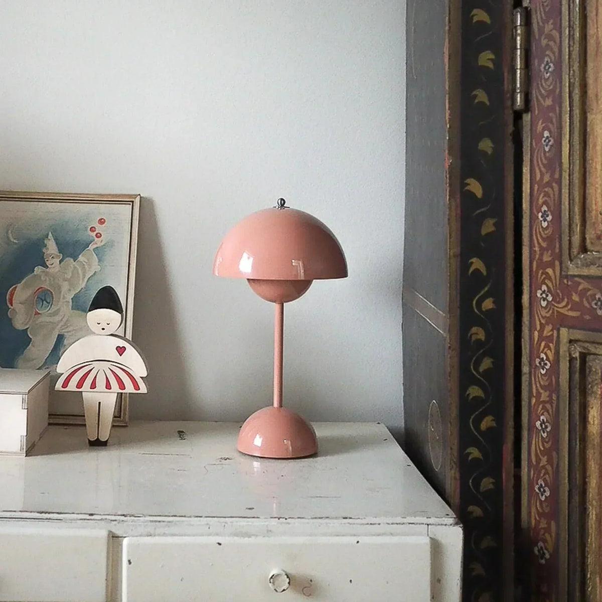 Desk Lamp Mushroom Shape Rechargeable Stepless Dimmer