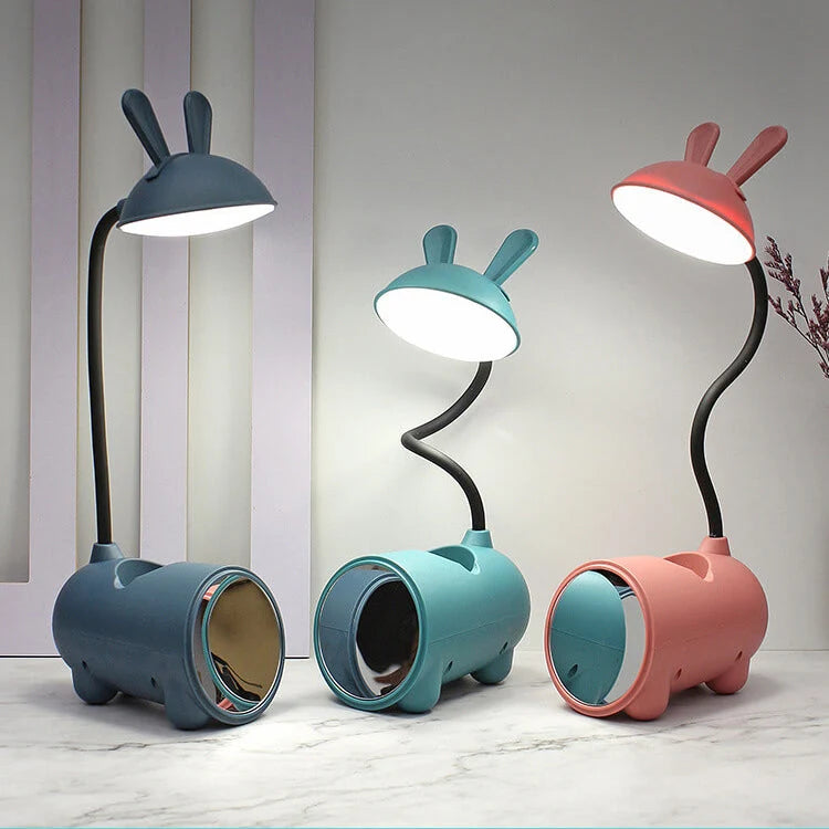 Desk Lamp Rabbit Design & Pen Holder USB Rechargeable