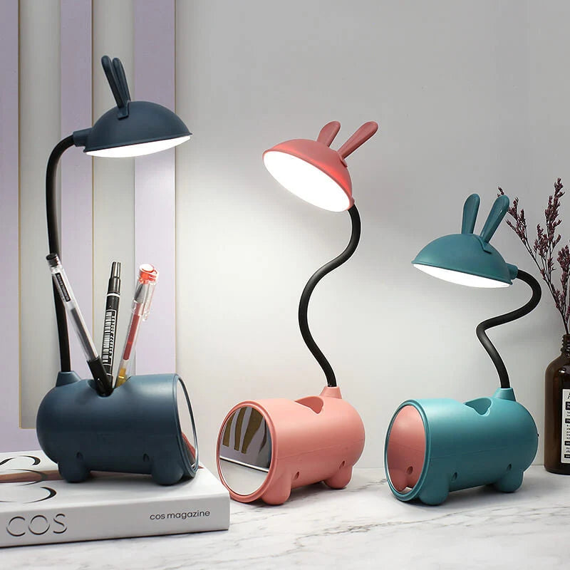 Desk Lamp Rabbit Design & Pen Holder USB Rechargeable