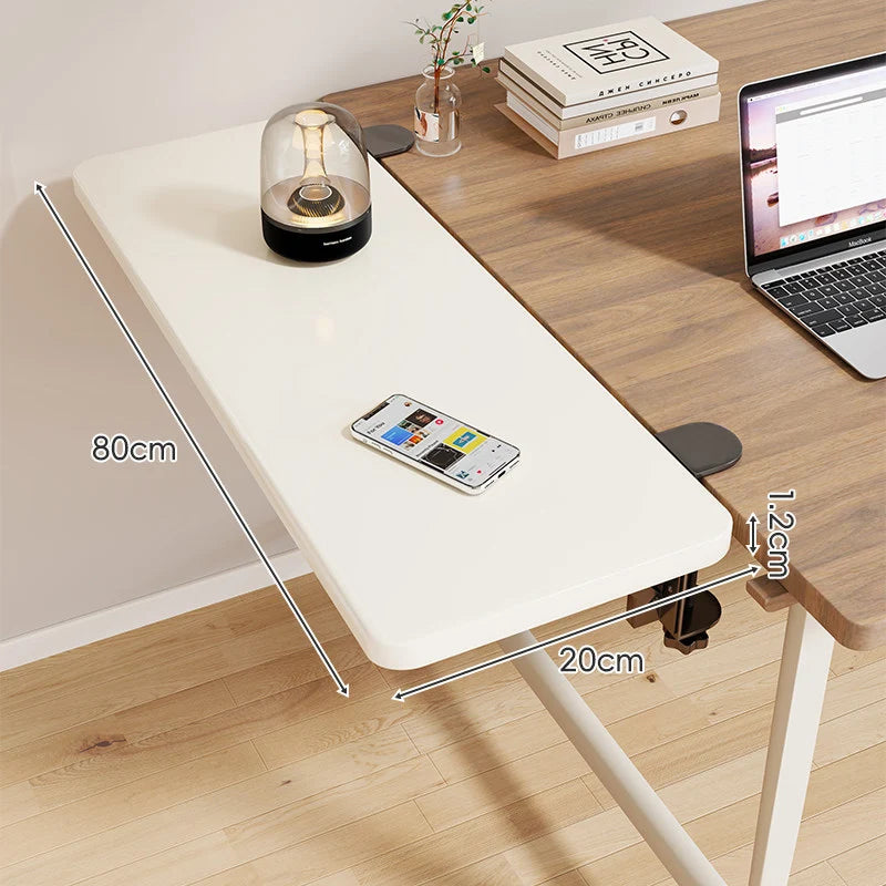 Desk Side Shelf Clamp-On Folding Wood Veneer