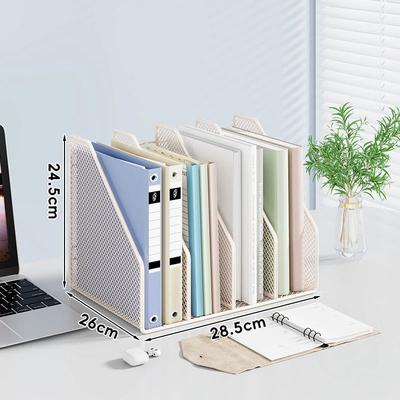 Desktop File Organizer Metal Mesh Non-Slip Base