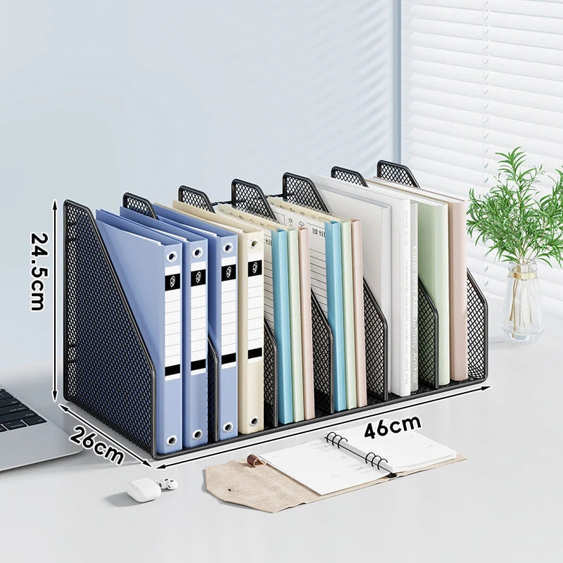 Desktop File Organizer Metal Mesh Non-Slip Base