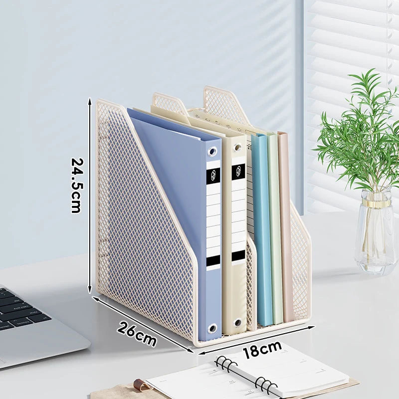 Desktop File Organizer Metal Mesh Non-Slip Base