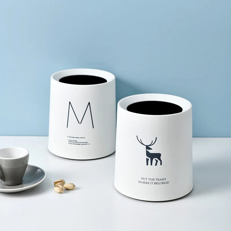 Desktop Waste Bin Double-Layer Compact Plastic