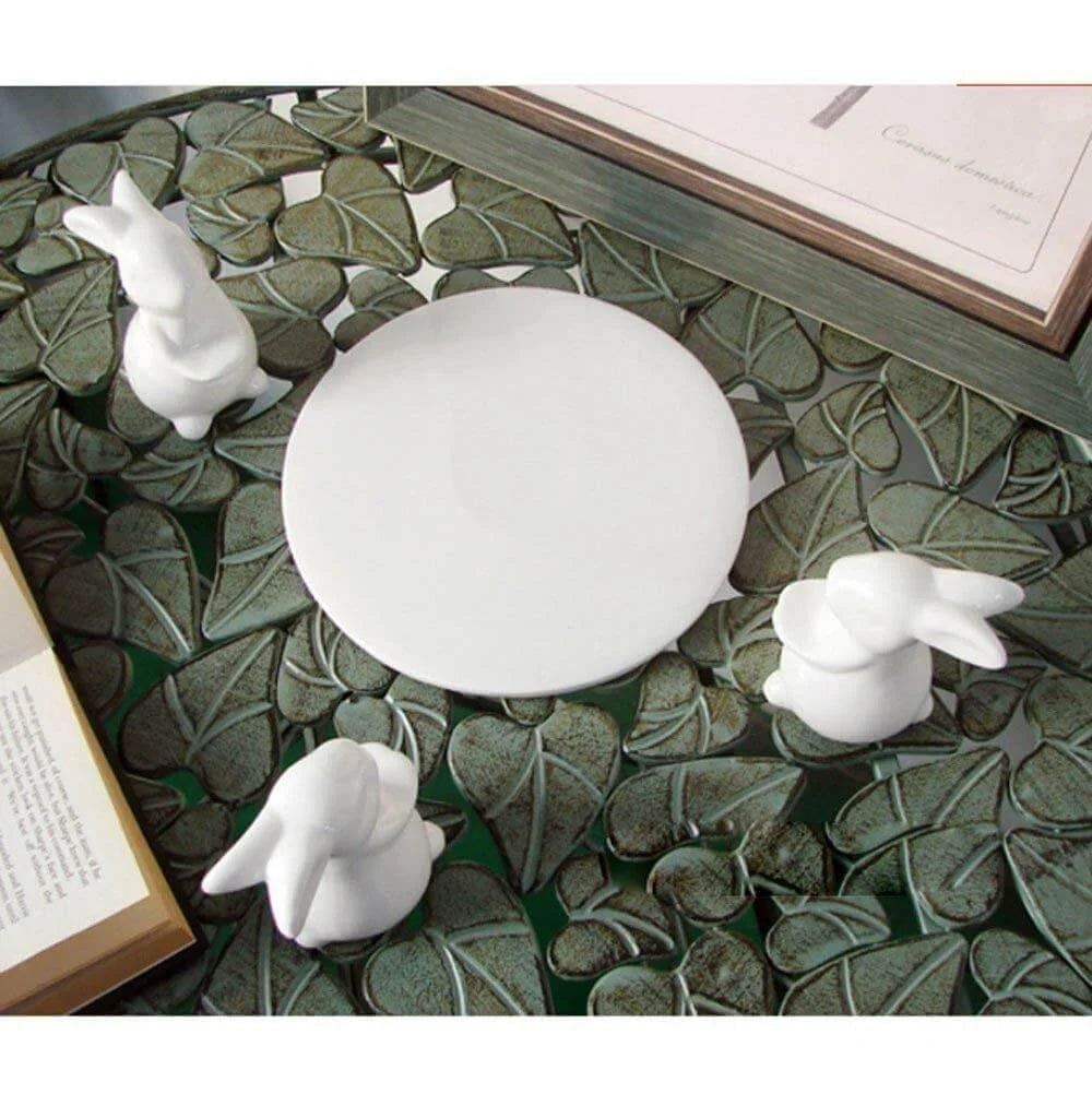 Dessert Serving Tray Ceramic Rabbit Design