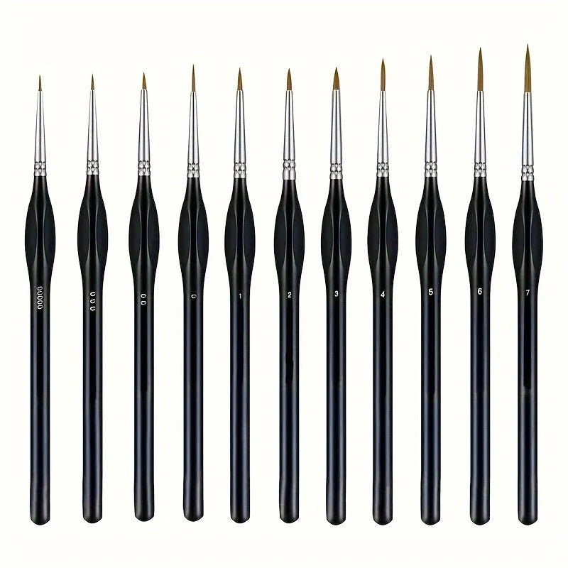 Detail Paintbrush Synthetic Bristles Ergonomic Wooden Handle