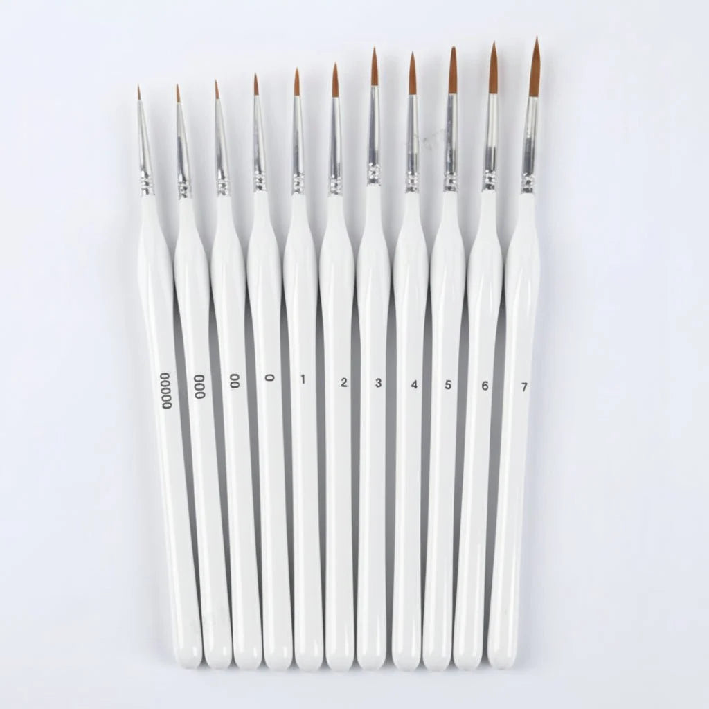 Detail Paintbrush Synthetic Bristles Ergonomic Wooden Handle