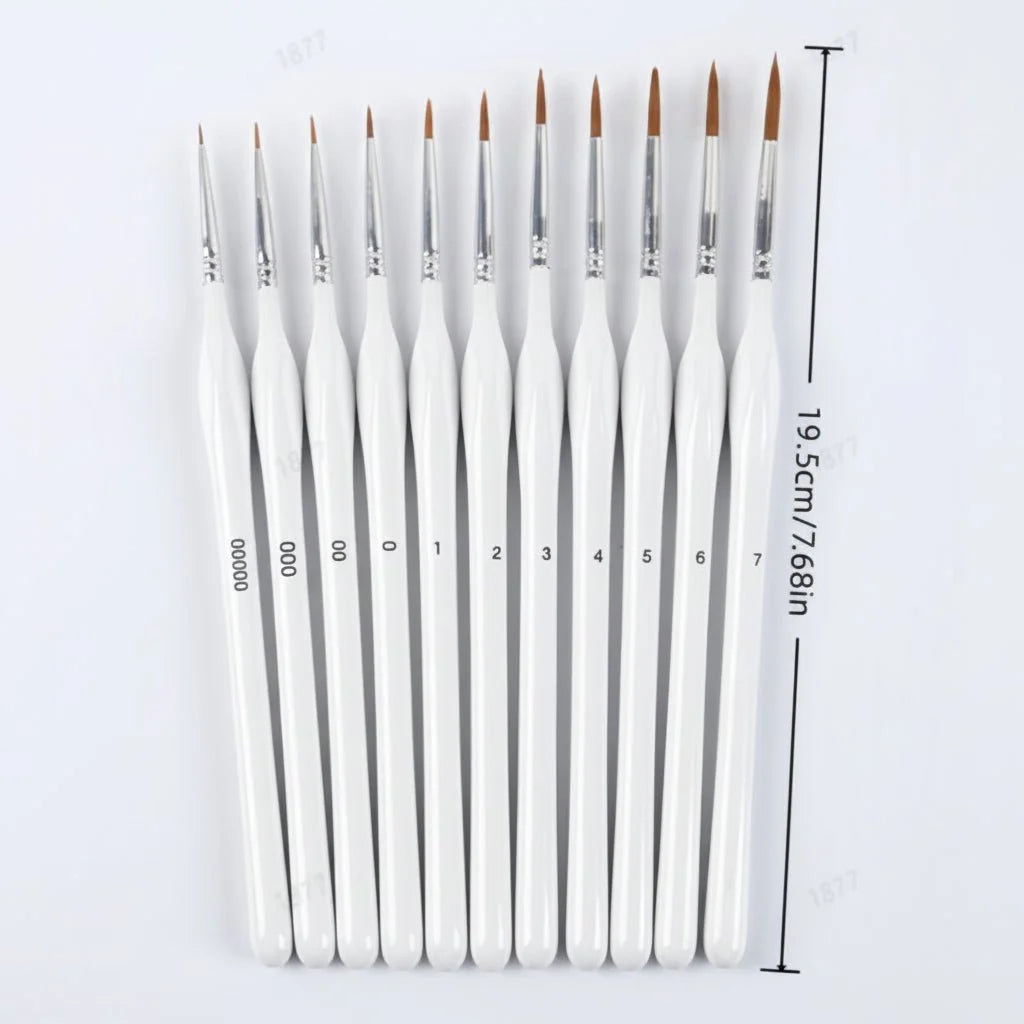 Detail Paintbrush Synthetic Bristles Ergonomic Wooden Handle