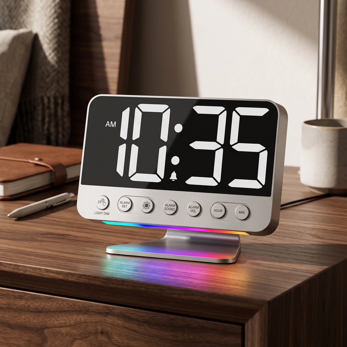 Digital Alarm Clock 2-Inch Battery Backup & USB Charging