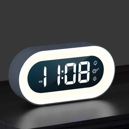 Digital Alarm Clock Dimmable Display Integrated Night Light