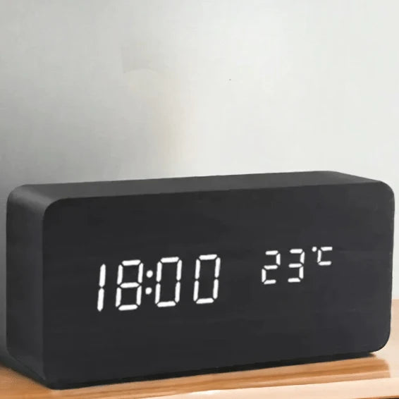 Digital Alarm Clock Sound Activated Dimmable LED Display