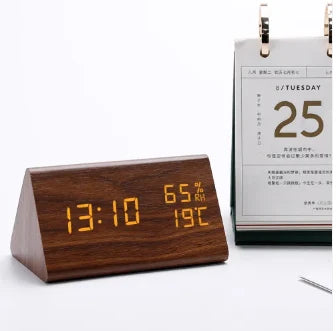 Digital Alarm Clock Sound Activated Dimmable LED Display