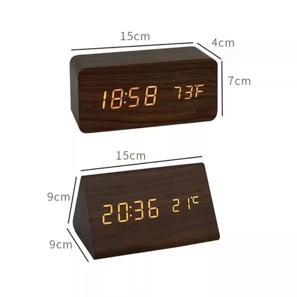 Digital Alarm Clock Time Date & Temperature Adjustable Dimmer
