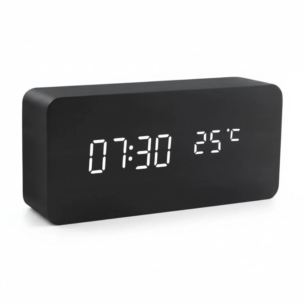 Digital Alarm Clock Time Date & Temperature Adjustable Dimmer