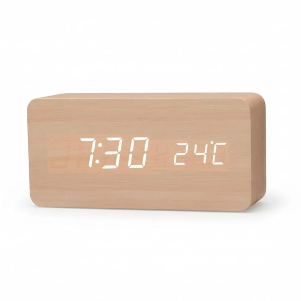 Digital Alarm Clock Time Date & Temperature Adjustable Dimmer