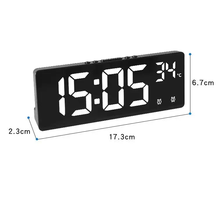Digital Alarm Clock Voice-Activated Dual Alarms Adjustable Brightness