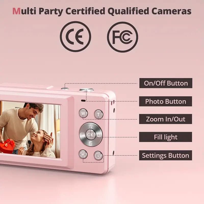 Digital Camera Vintage Design 1080p Video Compact Lightweight Metal Body