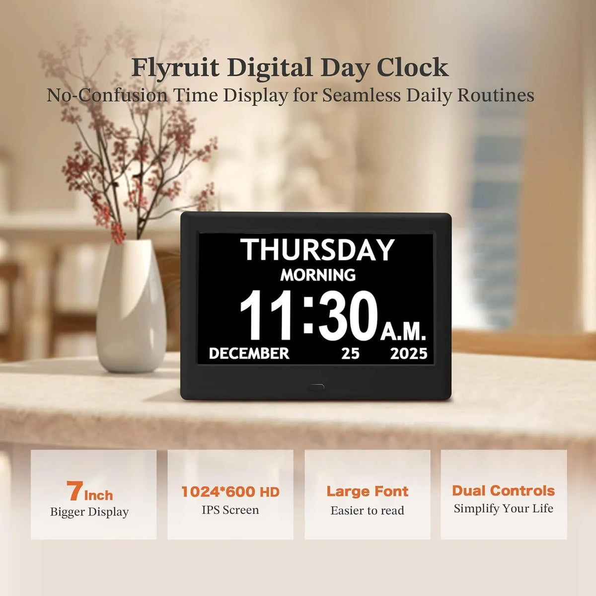 Digital Clock Large Display 8 Activity Reminders
