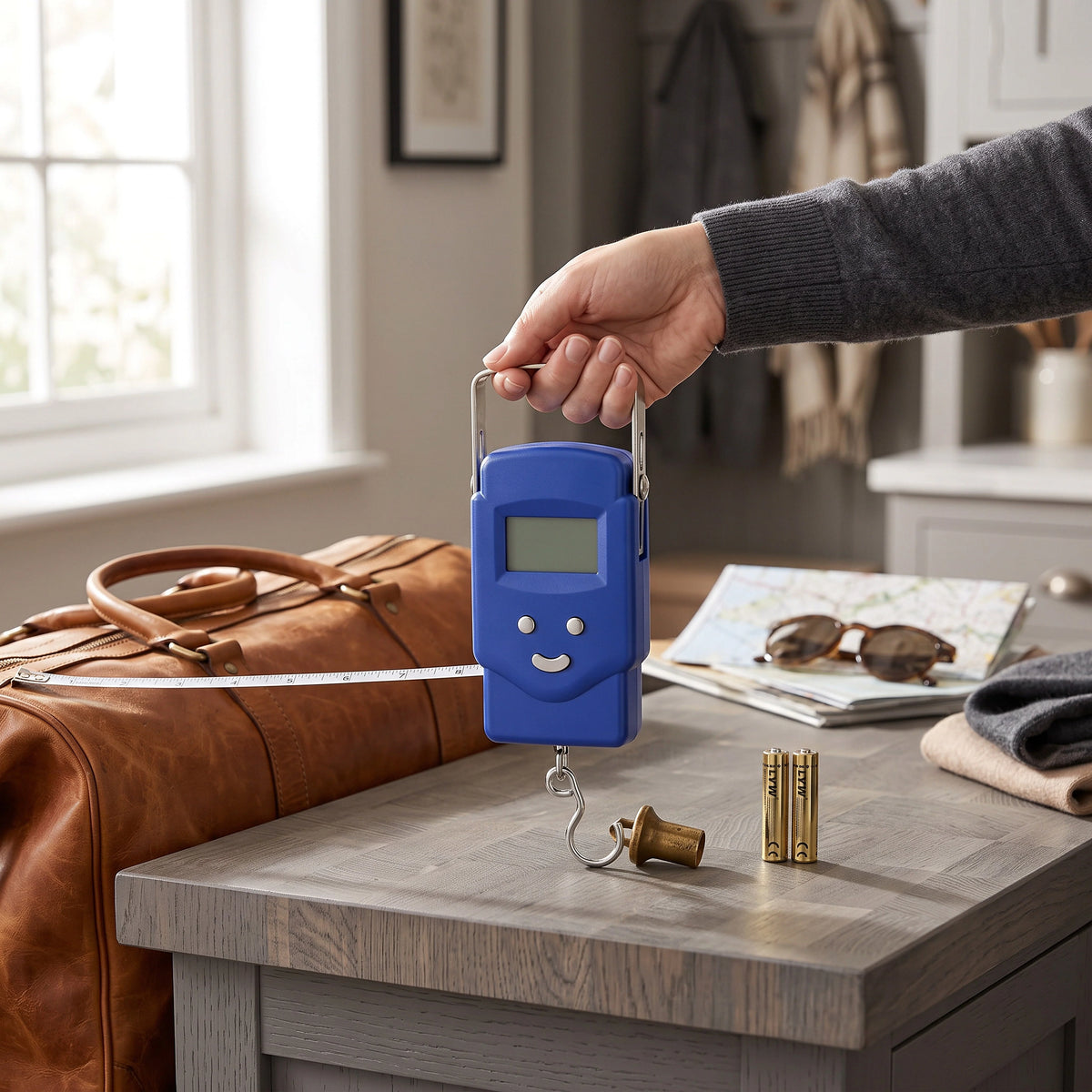 Digital Hanging Scale 110 lb Built-In Tape Measure