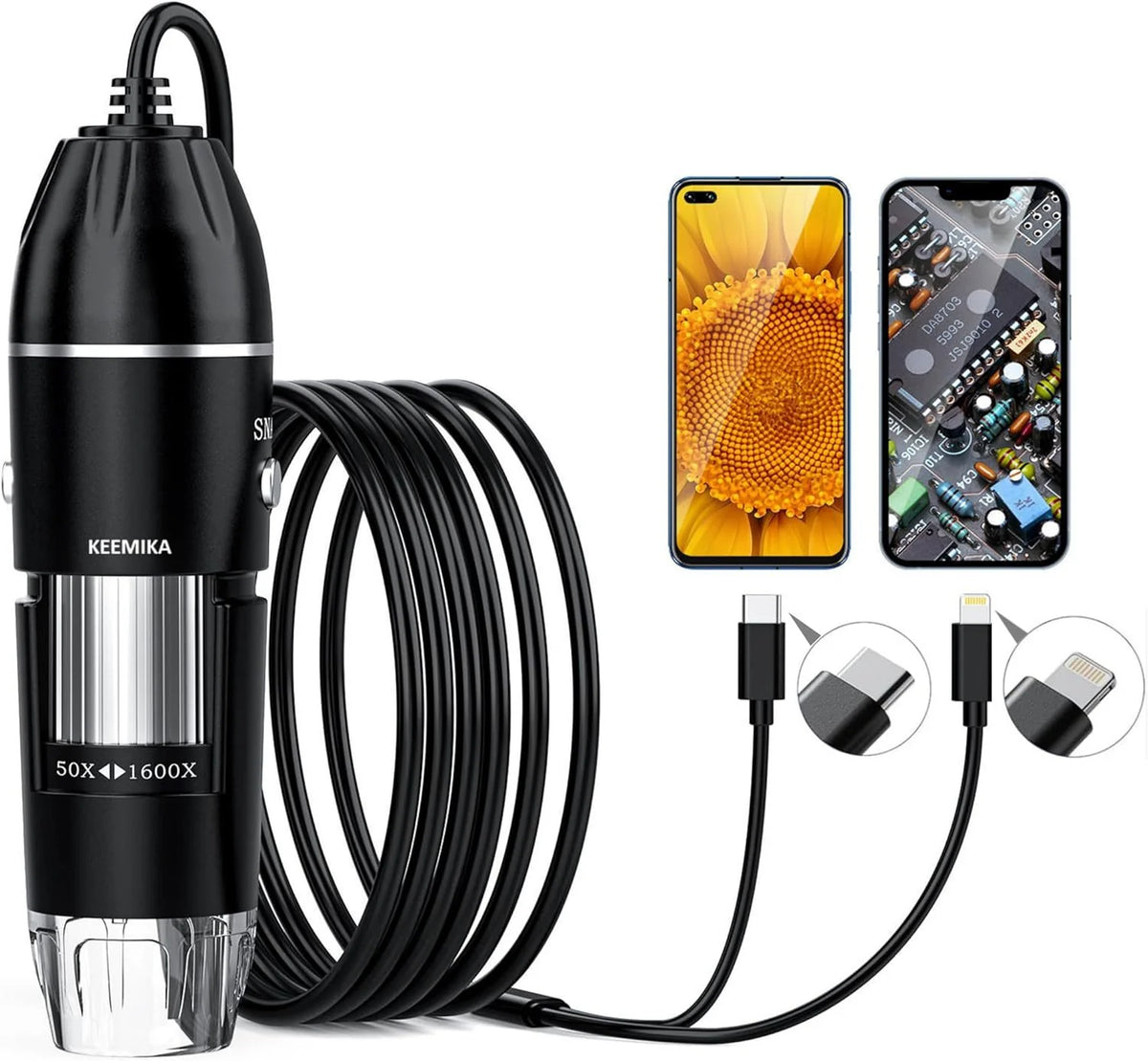 Digital Microscope 1600× Magnification USB-Powered