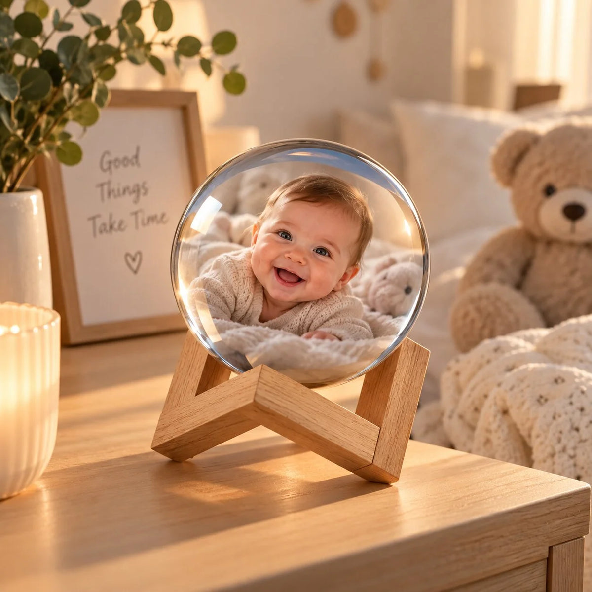 Digital Photo Display Sphere 2.75-Inch HD USB-C Transfer