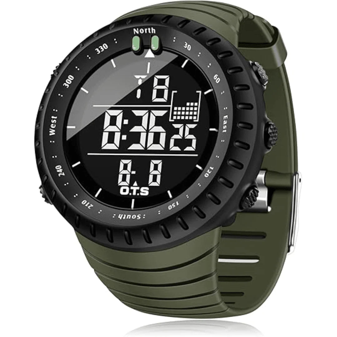 Digital Sports Watch Shock-Resistant Water-Resistant LED Backlight