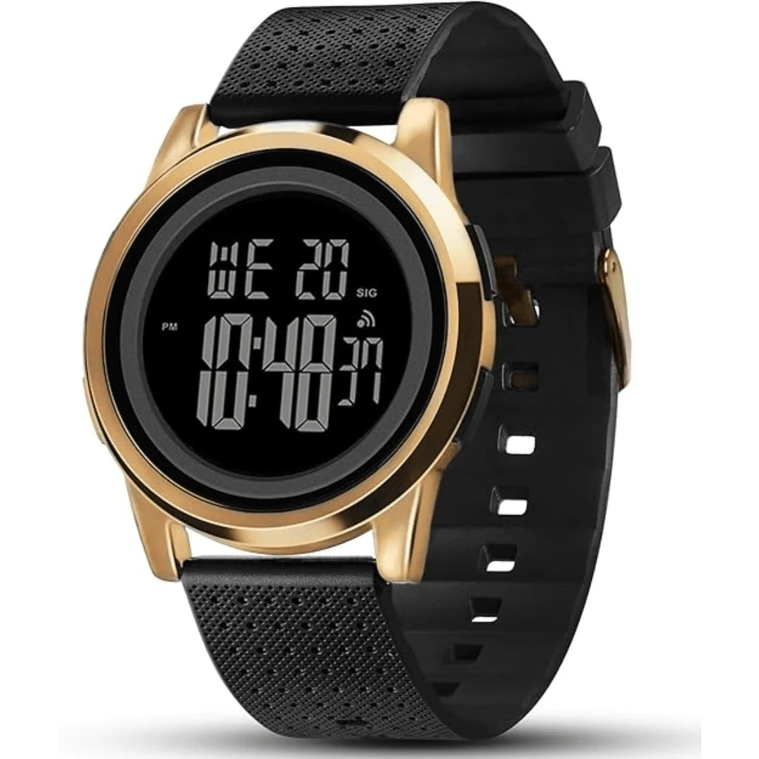 Digital Sports Watch Ultra-Thin Stainless Steel Band 164 Ft Water Resistant