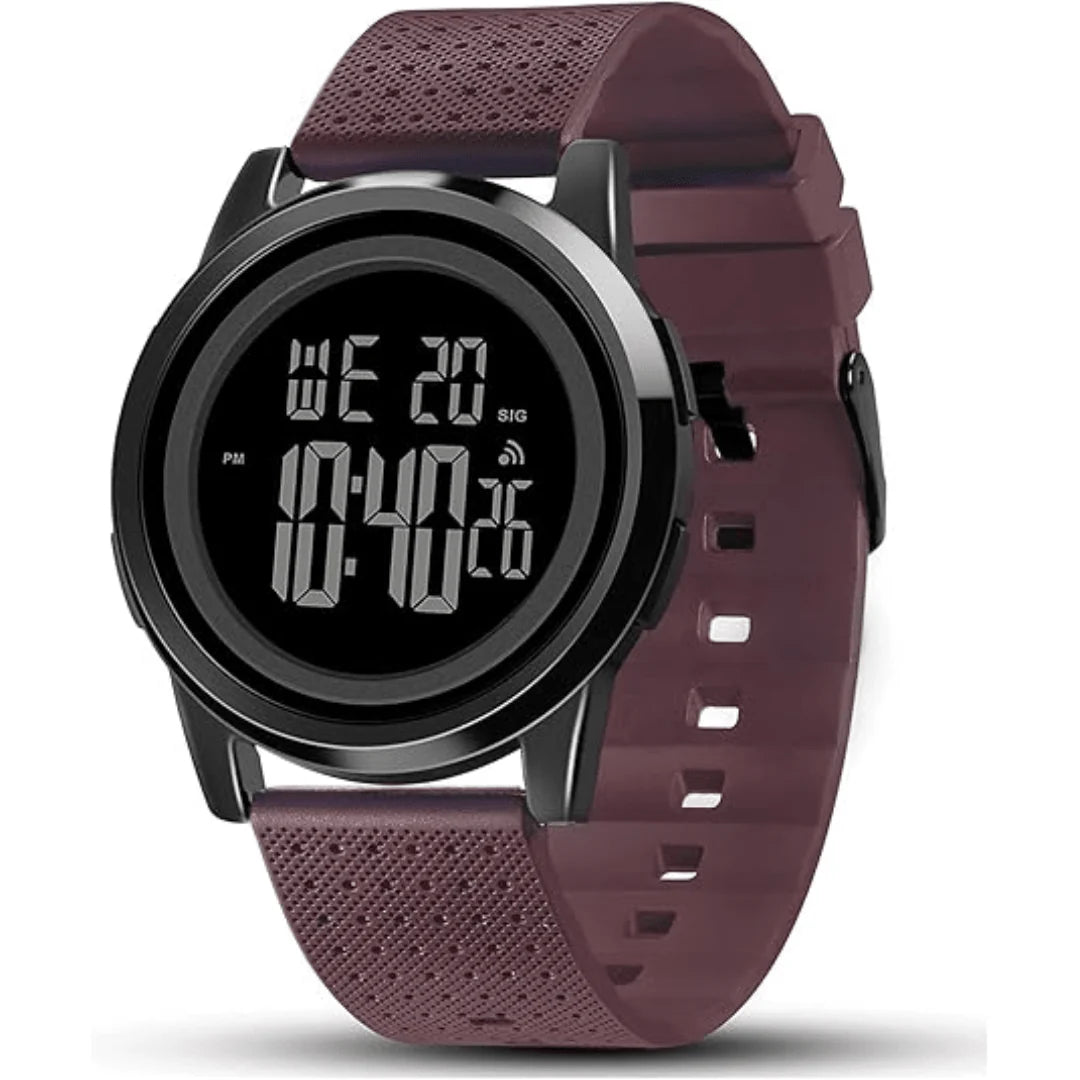 Digital Sports Watch Ultra-Thin Stainless Steel Band 164 Ft Water Resistant