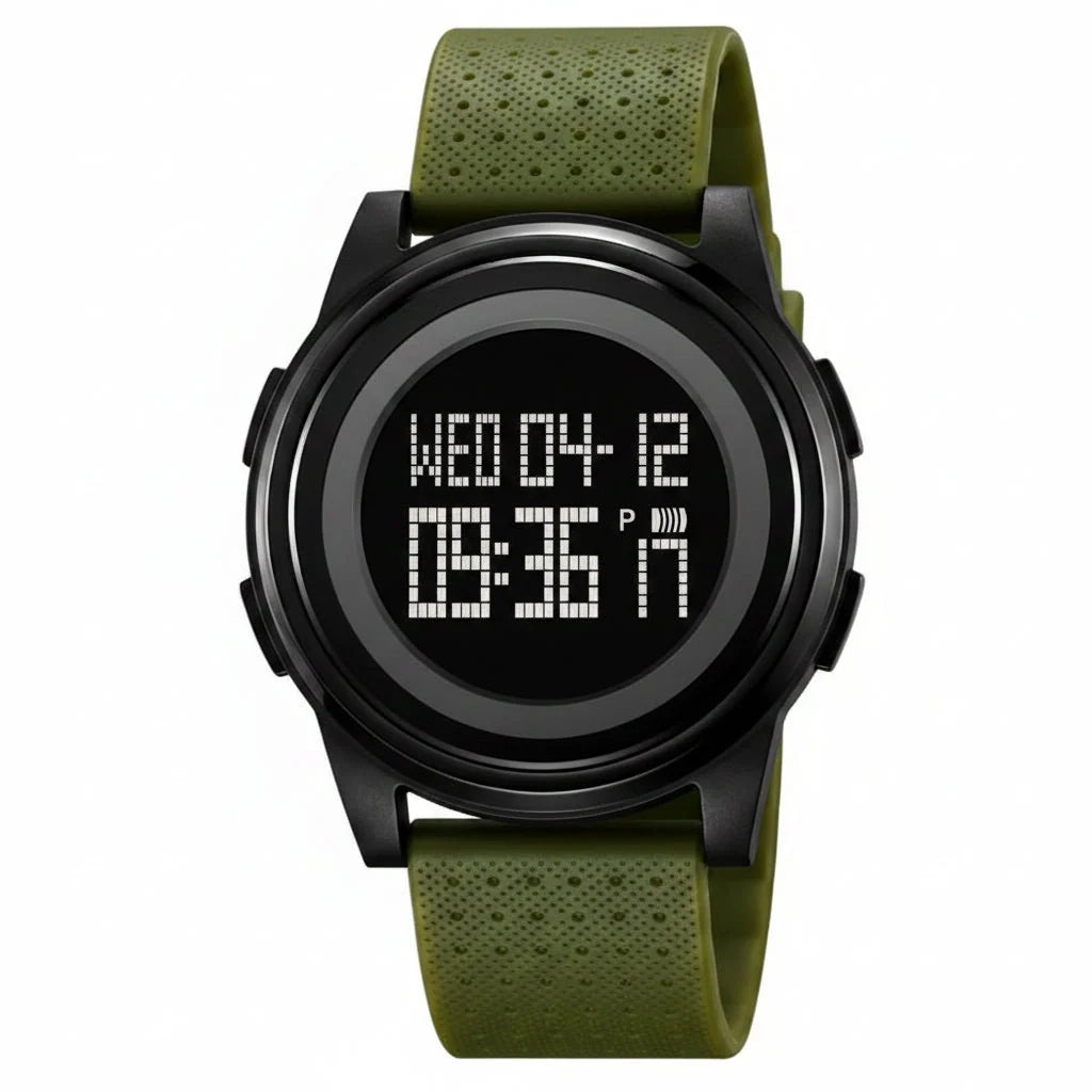 Digital Sports Watch Ultra-Thin Stainless Steel Band 164 Ft Water Resistant