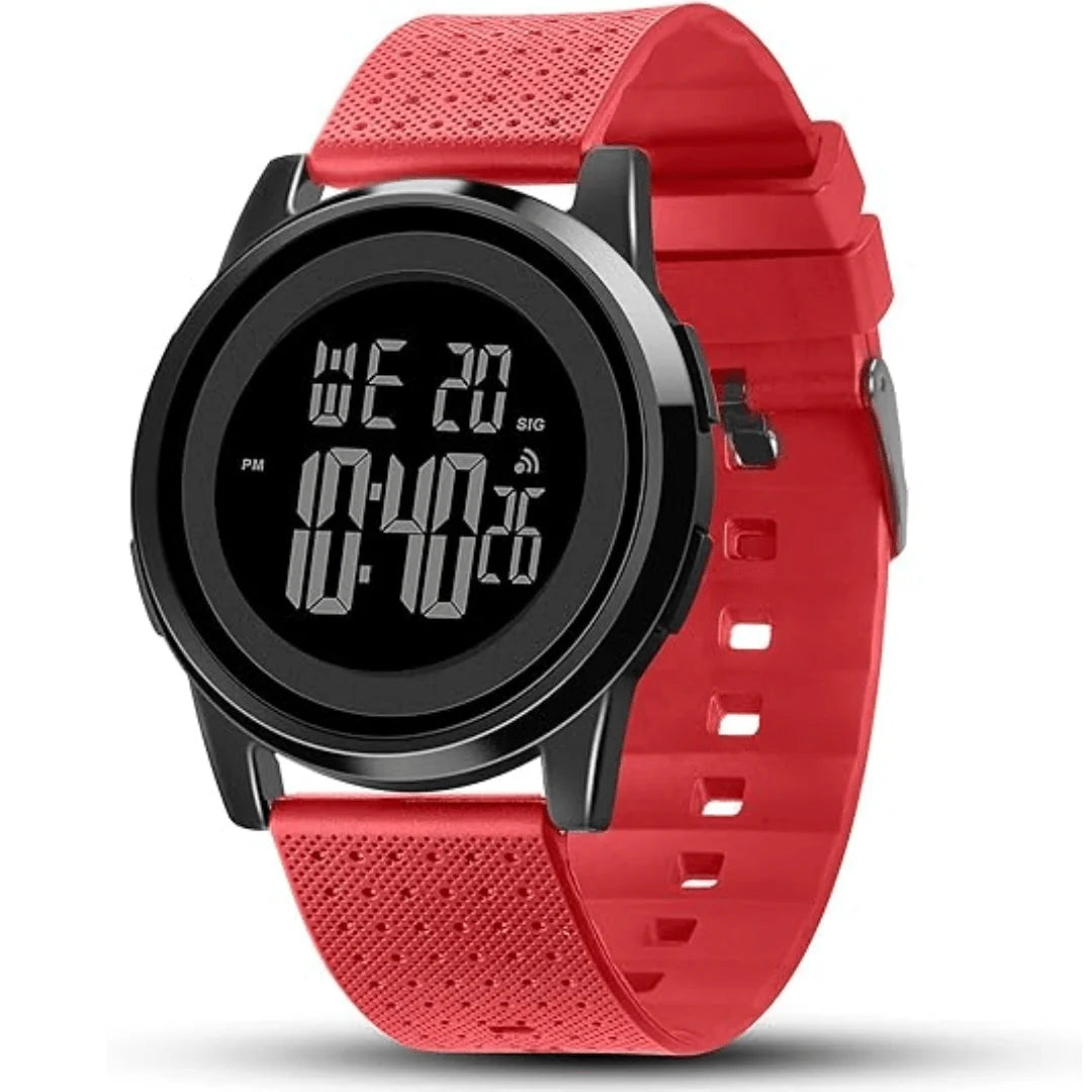Digital Sports Watch Ultra-Thin Stainless Steel Band 164 Ft Water Resistant