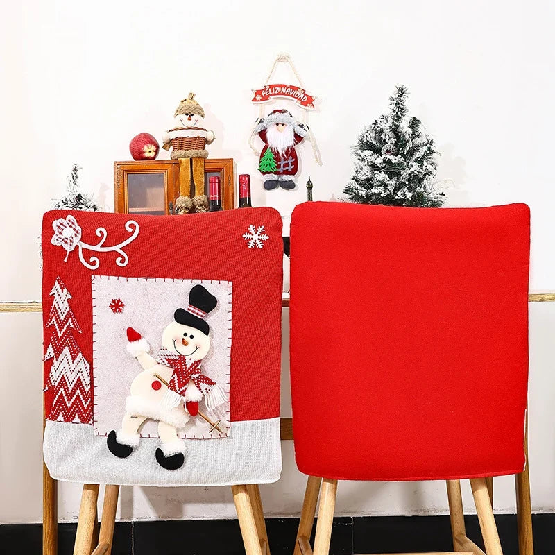 Dining Chair Covers Santa Claus Motif Universal Fit Washable