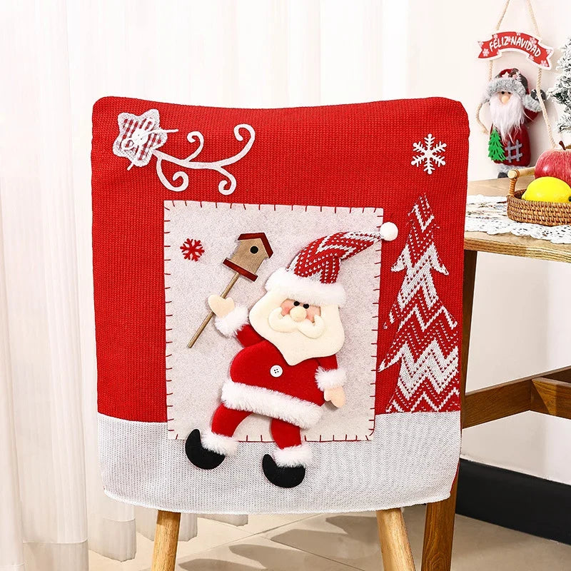 Dining Chair Covers Santa Claus Motif Universal Fit Washable