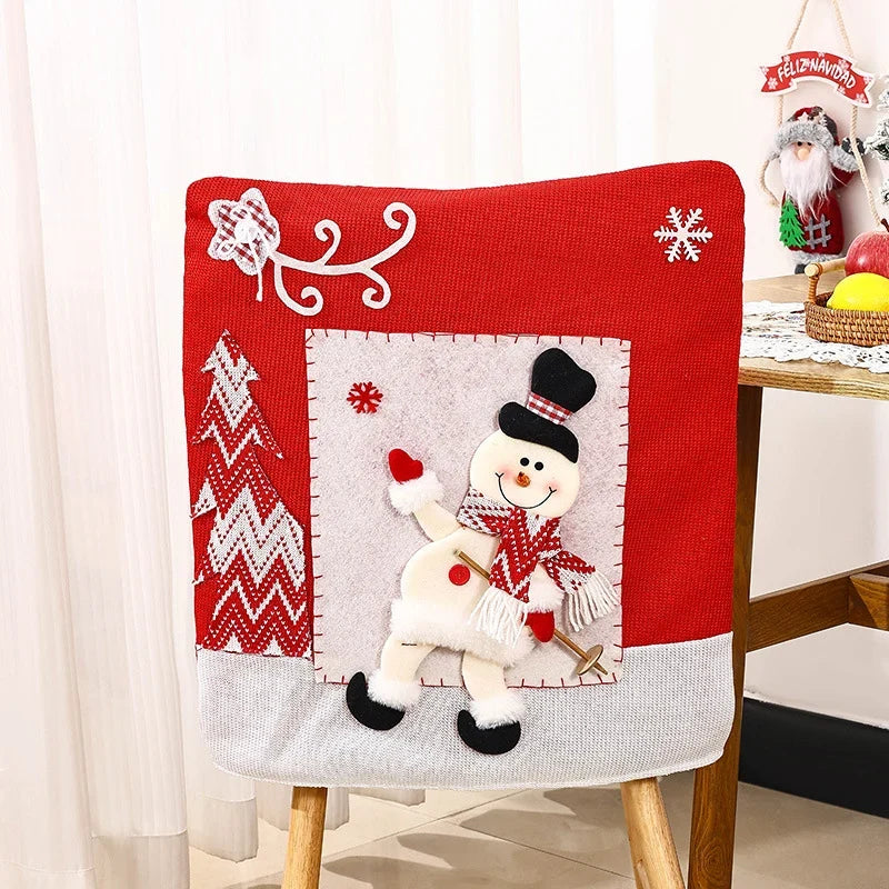 Dining Chair Covers Santa Claus Motif Universal Fit Washable