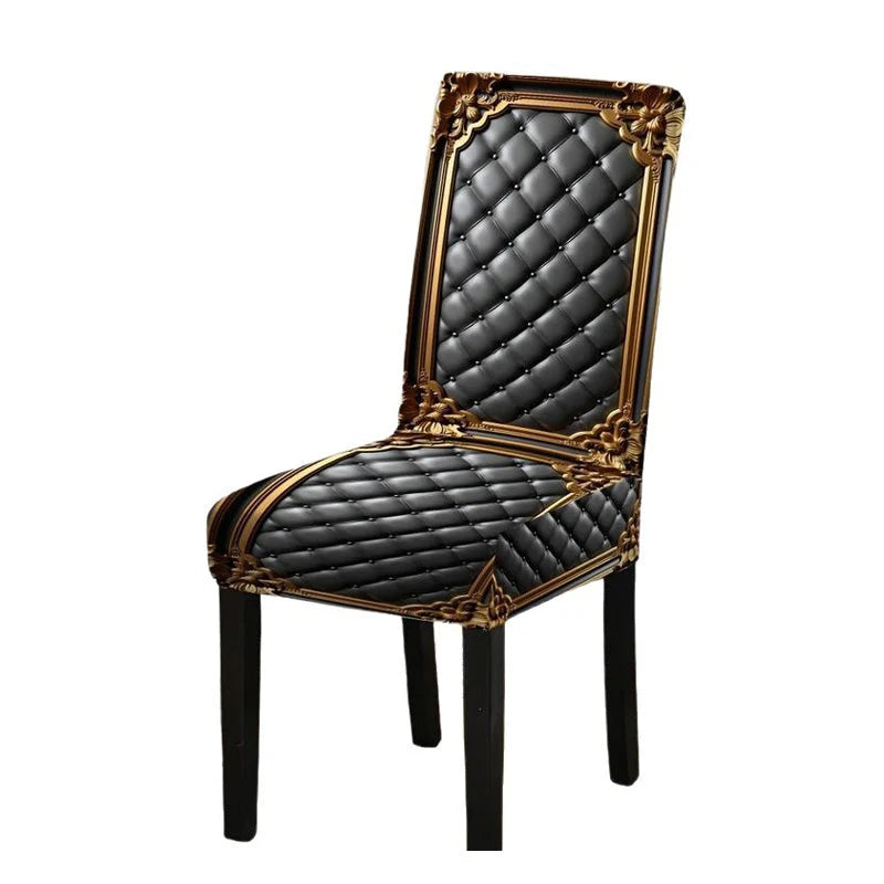Dining Chair Covers Stretch Fit Baroque Print Machine-Washable