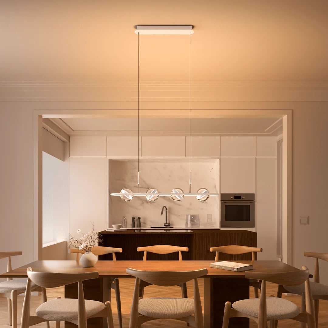 Dining Pendant Light Tool-Free Height-Adjustable Sleek Shade