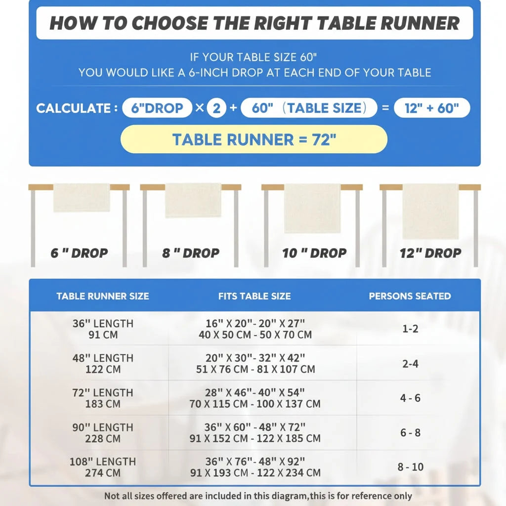 Dining Table Runner Center-Only Machine Washable