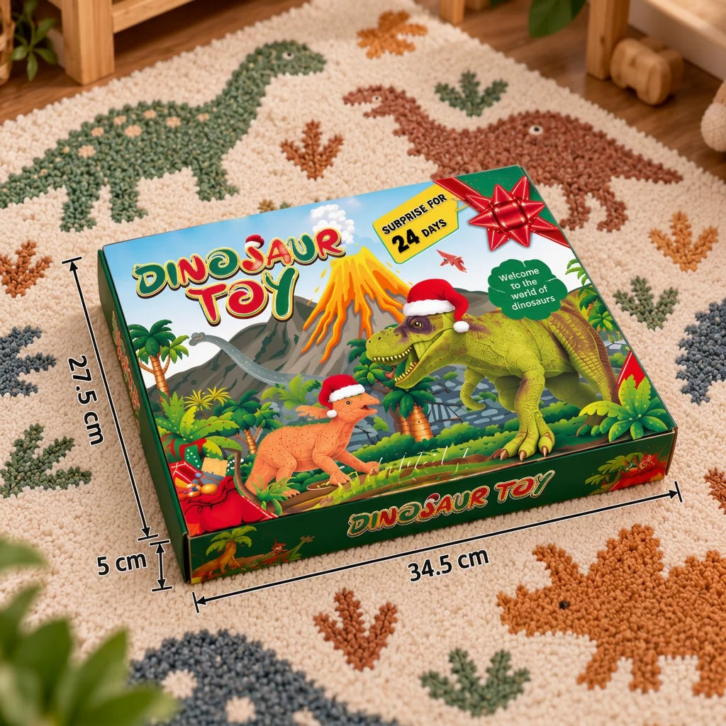 Dinosaur Advent Calendar 24-Day Christmas Countdown With Surprise Figures