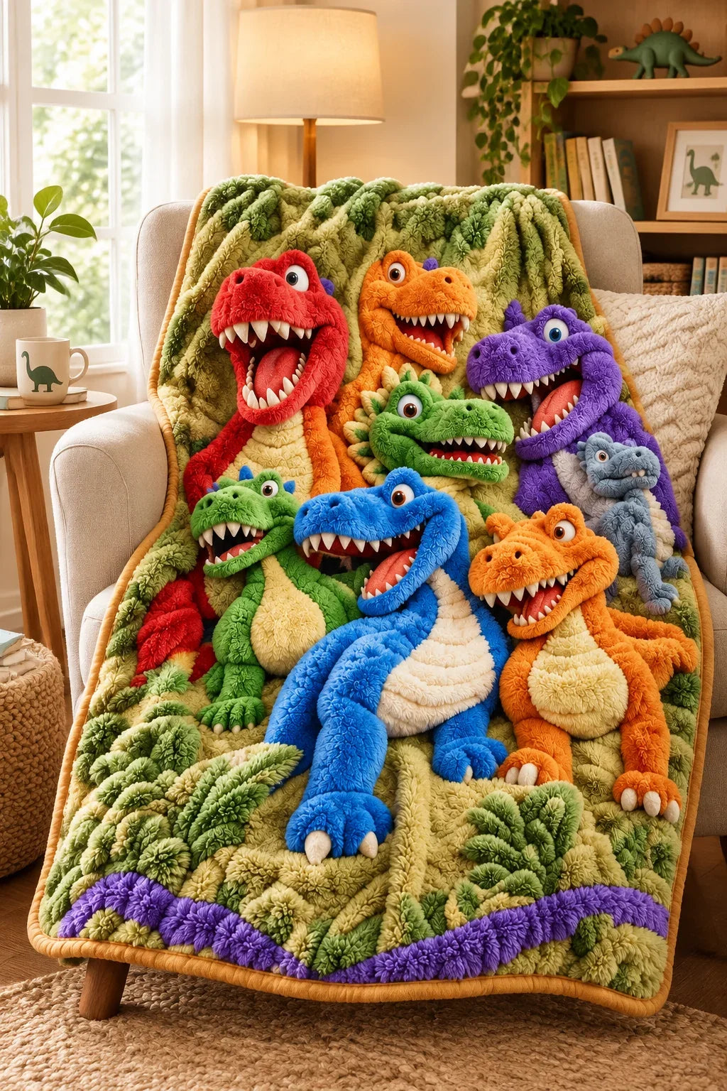 Dinosaur Blanket Ultra-Soft Plush Machine Washable 3D Print