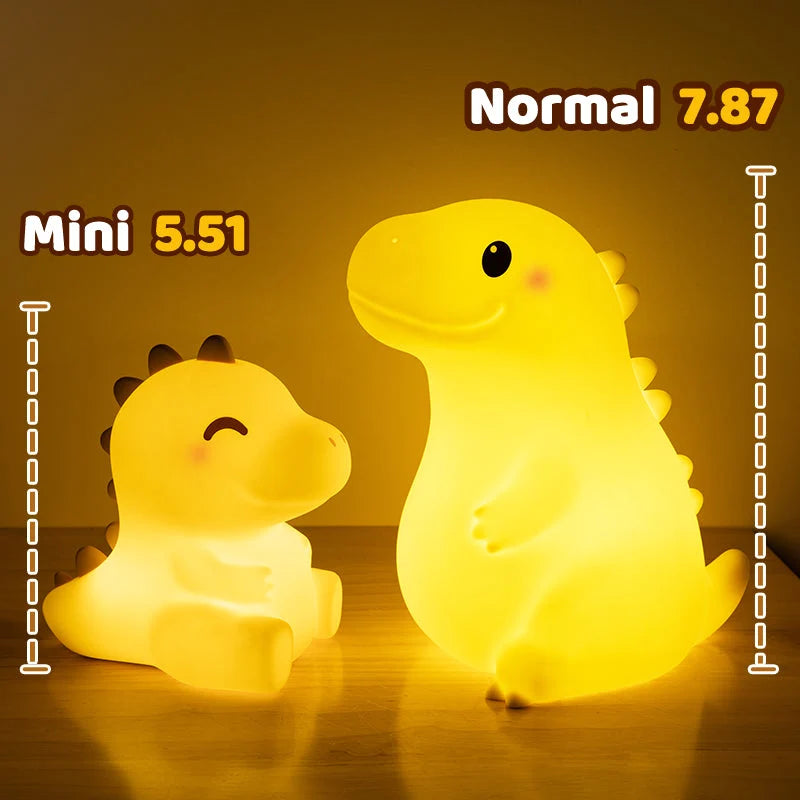 Dinosaur Night Light Silicone Soft Glow & 18 Sounds