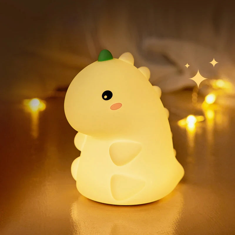 Dinosaur Night Light Soft-Touch Silicone Warm LED Glow