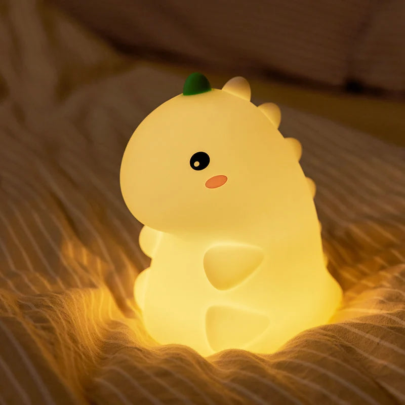 Dinosaur Night Light Soft-Touch Silicone Warm LED Glow