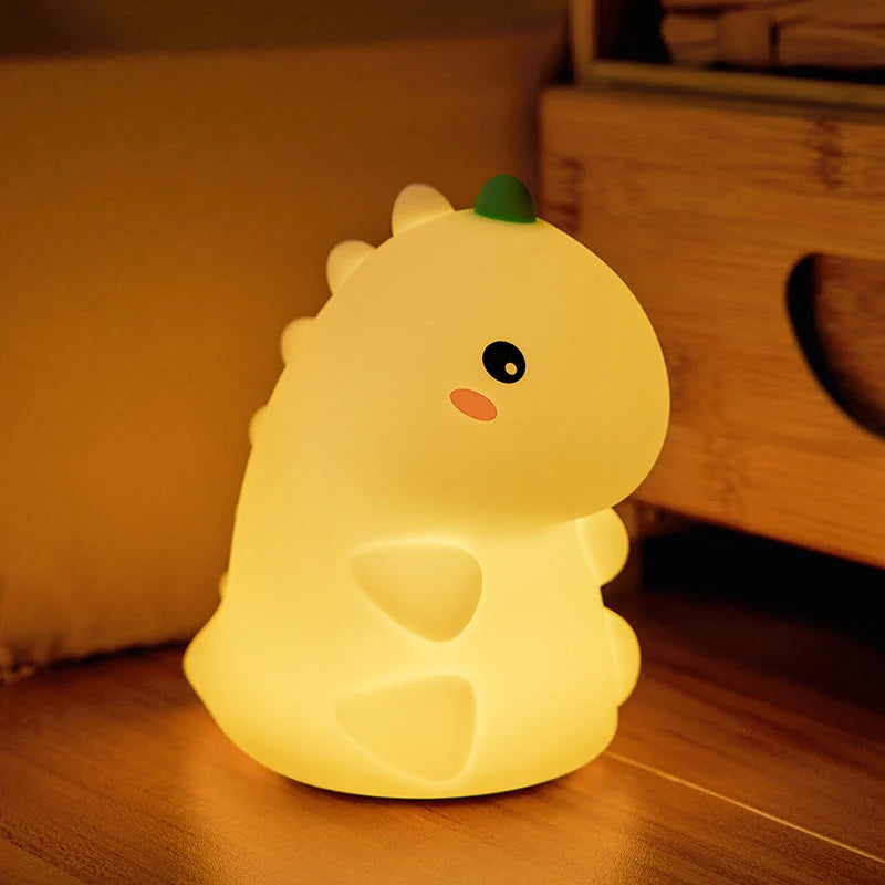 Dinosaur Night Light Soft-Touch Silicone Warm LED Glow